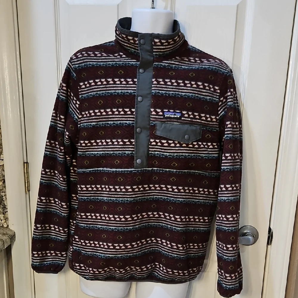 Patagonia Reversible Snap T Glissade Saltillo Fleece 3/4 Zip Size Small
